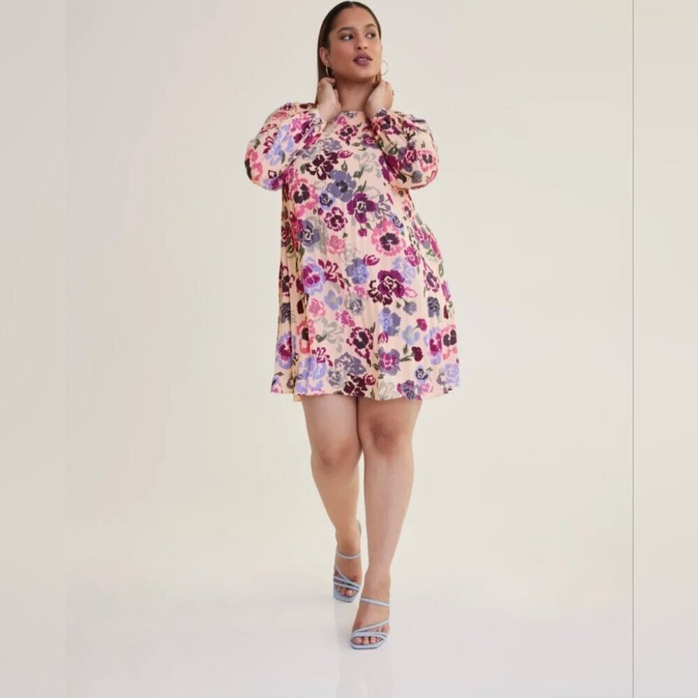 Addition  Elle Lotus Responsible, Pleat & Release Crepe Dress